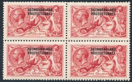 1914 Waterlow 5s Rose-carmine M Block Of Four, Minor Gum Bends, Few Short Perfs At Top, Upper Left Stamp Has Tiny Mark N - Altri & Non Classificati