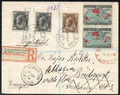 1899 May 27th Envelope Registered From Kingston To Budapest, Bearing 1897-98 ½c (2), 6c & 1898 Christmas 2c (2), Registr - Autres & Non Classés