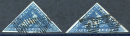 1853 4d Deep Blue On Deeply Blued Paper, Two Used Examples, One Has Good Margins On Two Sides But Close Margin At Base.  - Other & Unclassified