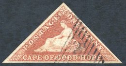 1853 1d Brown-red On Slightly Blued Paper, FU Example, Good Margins, Light Cancel, SG.3a. - Other & Unclassified