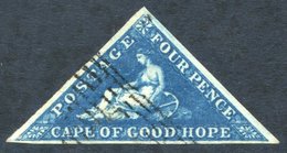 1853 4d Deep Blue On Slightly Blued Paper, FU Example, Good Margins, Light Cancellation, SG.4. - Other & Unclassified