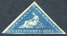 1853 4d Deep Blue On Slightly Blued Paper, A Fine Example, Good Margins Light Cancel, SG.4. - Autres & Non Classés