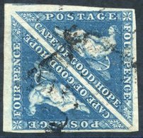 1853 4d Blue Pair, Good Margins, Light Cancels, SG.4a. - Sonstige & Ohne Zuordnung