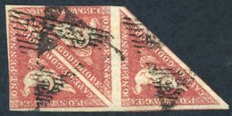 1855 1d Deep Rose-red U Block Of Three, Margins Touched At Two Places But A Fine Multiple. RPS Cert, SG.5b. - Sonstige & Ohne Zuordnung