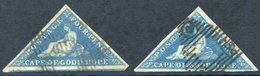 1855 4d Deep Blue On White Paper, Two Used Examples, Both With Large Margins, SG.6. - Other & Unclassified