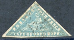 1861 Wood-block 4d Pale Grey-blue, Three Margins Lightly Used. Has Small Thin Spot At The Top, But A Good Representative - Other & Unclassified