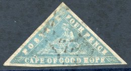 1861 Wood-block 4d Pale Grey-blue, Three Margins Lightly Used. Has Small Thin Spot At The Top, But A Good Representative - Autres & Non Classés