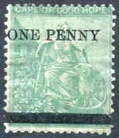 1876 ONE PENNY On 1s Green, M Part O.g. But Hinge Remainder Which Has Caused Light Paper Disturbance, SG.33. - Other & Unclassified