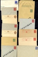 Range Of M & SPECIMEN Postal Stationery & 6 Covers, 3 Are Registered, Several Quite Scarce. (20) - Other & Unclassified