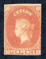 1857-59 10d Dull Vermilion With Close To Large Margins, Unused Without Gum, Fine, SG.9, Cat. £900. - Otros & Sin Clasificación