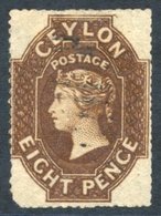 1861-64 8d Brown, A Narrow Example, Lightly Cancelled, Rounded Corner Lower Left. SG.32, Cat. £650. - Otros & Sin Clasificación