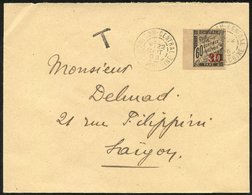 INDO-CHINA 1905 Envelope Addressed To Saigon Bearing Indo-China Postage Due 30 On 60c Black (Yv.4), Tied By Saigon Centr - Other & Unclassified