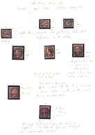 1880-81 M & U Range On Leaves From 1880 ½d Bantam U (2) SG.1, 1d Red U (3) SG.2 Plus Four Forgeries, 2½d Pl.14 U (3) SG. - Autres & Non Classés