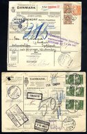 WWII German Censored Parcel Cards Some With Customs Labels & Transit Labels; Range Of Frankings. Mixed Condition - Unusu - Sonstige & Ohne Zuordnung