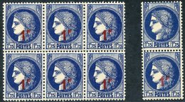 1941 1f On 1f.75 Vertical Pair, Top Stamp With Surcharge Omitted UM, A Normal Block Of Six Accompanies, Maury 486d. (8)  - Sonstige & Ohne Zuordnung