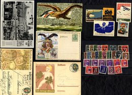 Album Of Covers & Cards (over 200) Plus A Few Stamps, Pieces, Cinderellas, Covers Incl. Over 100 From The Third Reich Pe - Sonstige & Ohne Zuordnung