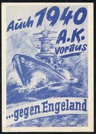 1928 Bremen Commemorative Ship Card, Postally Used (minor Tones), 1940 Scarce Blue/white 'Attach England' Propaganda Car - Autres & Non Classés