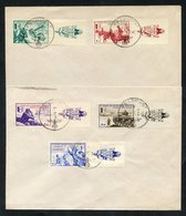 FRENCH VOLUNTEER LEGION 1942 Pictorial Set Of Five Vals Each With Label Attached, Tied To Two Blank Covers By Feldpost C - Otros & Sin Clasificación