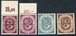 1951 Posthorns 25pf, 40pf, 50pf & 60pf UM (25pf & 40pf Top Marginal), SG.1053/7. (4) Cat. £630 - Other & Unclassified