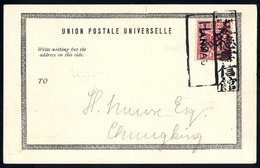1898 PPC To Chungking, Franked Overprinted 10pf Tied By Undated Boxed HANKAO + Similar Chinese Cachet. - Other & Unclassified