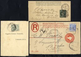 1890 5c Wrapper Cancelled A26 And GIB/SOUTH DISTRICT C.d.s, 1896 20c Reg Envelope To Bath With 25c Added & 1908 Printed  - Autres & Non Classés