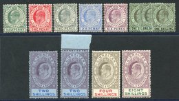 1906-11 MCCA Set, Fine M Incl. 1s (4) & 2s (2). SG.66/74. (12) Cat. £700 - Autres & Non Classés