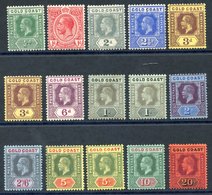 1913-21 MCCA Set, Fine M + Extra 3d, 1s & 5s Values, SG.71/84. Cat. £315 (14) - Other & Unclassified