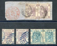 1862-63 No Wmk 18c Lilac (2) Cancelled By Part '62B' In Blue Which Make A Large Part Strike Of This Scarce Cancellation  - Sonstige & Ohne Zuordnung
