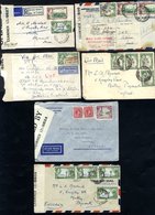 1940's Censored Envelopes (6), All Sent Airmail, One To Canada The Others To England. Mixed Condition. - Otros & Sin Clasificación