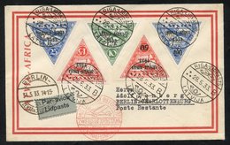 1933 May 28th Africa Set On Flown Cover To Germany With Appropriate Riga Despatch & Airmail Cachet With Berlin Receiver. - Other & Unclassified