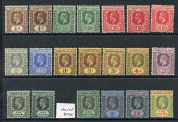 1912-22 MCCA KGV Defin Set M + Extras Incl. 1s White Back, From SG.46/57. (20) Cat. £280 - Autres & Non Classés