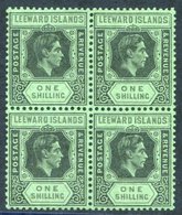 1942 1s Black & Grey Emerald, Fine M Block Of Four Incl. SG.110bb, Upper Right Stamp Showing Frame Break Left Of Value T - Sonstige & Ohne Zuordnung