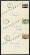 1936 Surcharge Set Of Three Used On Three First Flight Covers From Monrovia To Harper, Cape Palmas, Each Cover With The  - Sonstige & Ohne Zuordnung