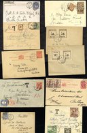 QV-QEII Assortment Of Covers, Cards & Postal Stationery Items, Incl. 1925 Covers (2), One With A Pair Of ½d Postage Dues - Altri & Non Classificati