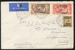 1936 Cover Set Airmail To England With A 3f On 2/6d, 6f On 5s & 1f.50c On 1s, All Cancelled Casablanca 3.NO.36. - Sonstige & Ohne Zuordnung