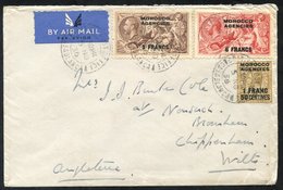 1936 Cover Set Airmail To England With A 3f On 2/6d, 6f On 5s & 1f.50c On 1s, All Cancelled Casablanca 3.NO.36. - Autres & Non Classés