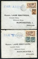 1936-37 Four Commercial Covers To The Same Address In Manchester, All Sent Airmail From Casablanca With French Ovptd Sta - Other & Unclassified