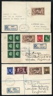 1937-49 Covers (5), Three Registered From Rabat, All To England With Some Interesting Frankings Incl. 3f Seahorses. - Sonstige & Ohne Zuordnung