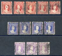 1873 1d Bright Red (4), 3d Bright Blue (4) & 6d Mauve (3), Mainly FU, SG.60/62. - Other & Unclassified