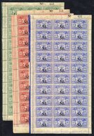 1924 Surcharge Set Each In UM Sheets Of 30, Some Toning In Places & 1d On ½d Sheet With Three Creased Stamps, SG.40/42.  - Sonstige & Ohne Zuordnung