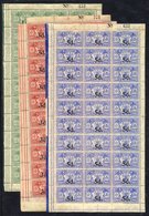 1924 Surcharge Set Each In UM Sheets Of 30, Some Toning In Places & 1d On ½d Sheet With Three Creased Stamps, SG.40/42.  - Autres & Non Classés