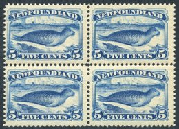 18974 5c Bright Blue, Fresh UM Block Of Four, SG.59a, Cat. £320+ - Altri & Non Classificati