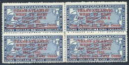 1932 Dornier Do-X $1.50 On $1 Deep Blue Airmail, Superb UM Block Of Four, SG.221. (4) Cat. £1000+ - Other & Unclassified