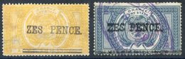 1886 Fiscal Stamps For Postage Surcharge Zes Pence On 8s Yellow, Unused With Some Small Faults, Also Zes Pence On 4s Gre - Other & Unclassified