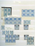 Collection In Stock Book Comprising 1p Ultramarine 'C18' Corner Control Block Of Four, Also Normal Blocks Of Eight & Six - Sonstige & Ohne Zuordnung