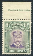 1913-19 8d Admiral Die II P.15 Top Marginal Imprint 'Waterlow & Sons Ltd' Fine M, SG.246. (1) Cat. £200. - Sonstige & Ohne Zuordnung