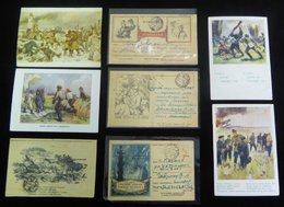 1943-44 Folding Letter Sheets (11) Each Bearing An Illustration Of Military Or Patriotic Type, Used (6), Unused (5), Als - Other & Unclassified