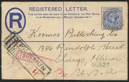 1920 2d Reg Envelope With KGV 2½d Addressed To Chicago, Value Tied Fine Pujehun S/line C.d.s, Also With Pujehun Reg H/st - Other & Unclassified