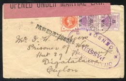 BOER WAR 1901 Censored Cover To Diyatalawa P.O.W Camp, Ceylon, With A Combination Of GB & O.R.C Stamps Cancelled Harrism - Sonstige & Ohne Zuordnung