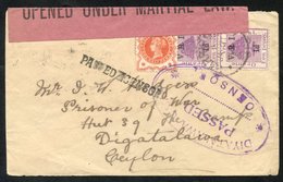 BOER WAR 1901 Censored Cover To Diyatalawa P.O.W Camp, Ceylon, With A Combination Of GB & O.R.C Stamps Cancelled Harrism - Autres & Non Classés